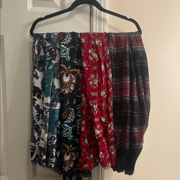 Floral and Plaid Women's LOFT Scarves Set of 4 - Picture 1 of 5